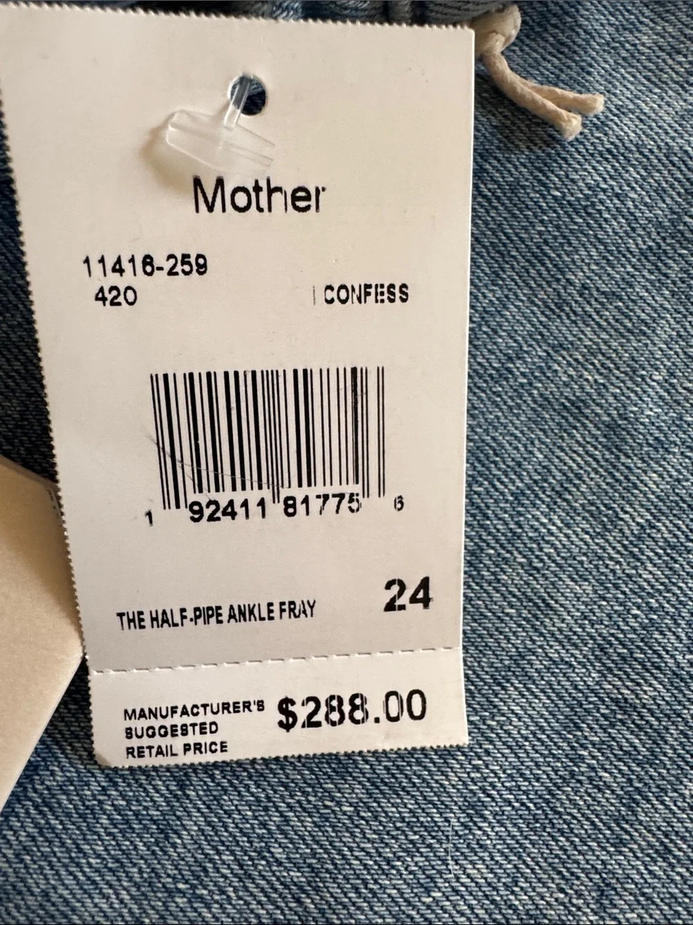 MOTHER Light Blue Wide-Leg Frayed Hem Jeans - Picture 3 of 5